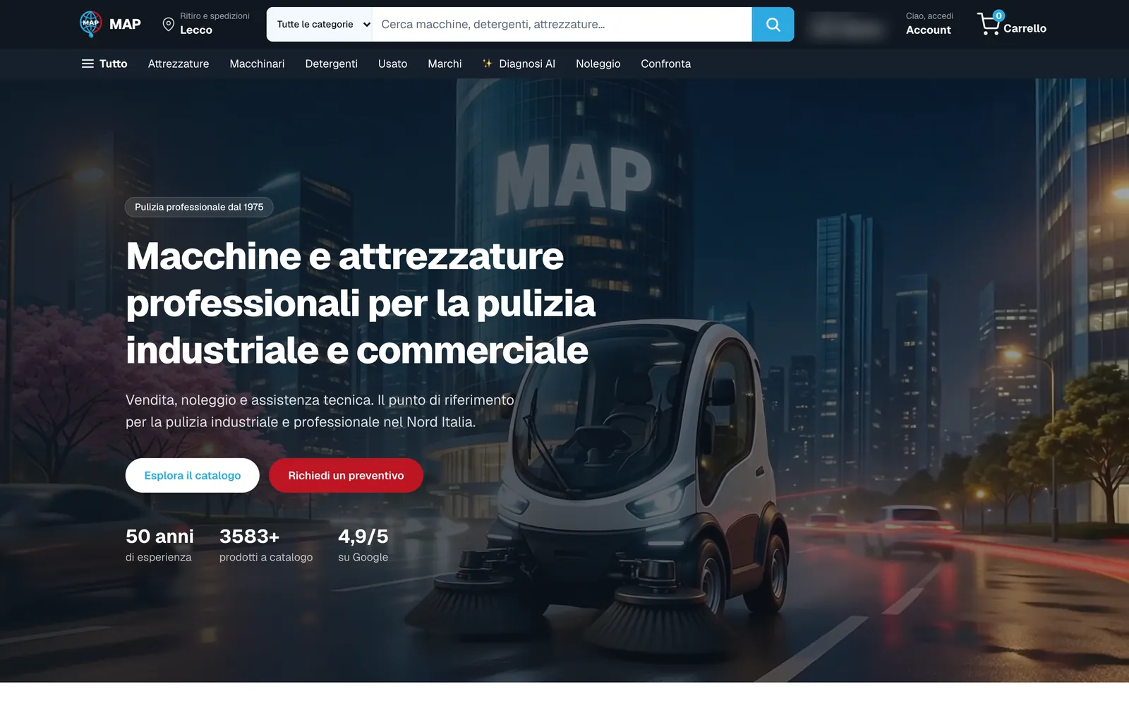 Home page of the new MAP website